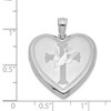 925 Sterling Silver Rhodium-Plated Dove with Cross Heart Locket