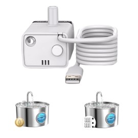 Cat Water Fountain Pump: Water Pump for Fountain - Fountain Pump with Light - Suitable for GIOTOHUN Stainless Steel Cat Fountain S11 - Ultra Quiet - IPX8 Waterproof - Good Service