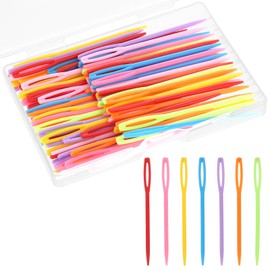 100 Pcs Plastic Needles for Yarn 2.7'' Large Eye Yarn Needle Tapestry Needle Weaving Darning Needles Blunt Crochet Needles for Crocheting Yarn Crochet Accessories for DIY Sewing Handmade Crafts