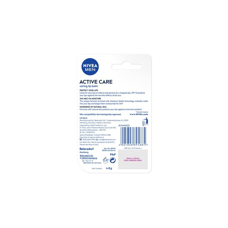 Nivea Cuidado activo SPF 15 para hombre, 0.17 oz