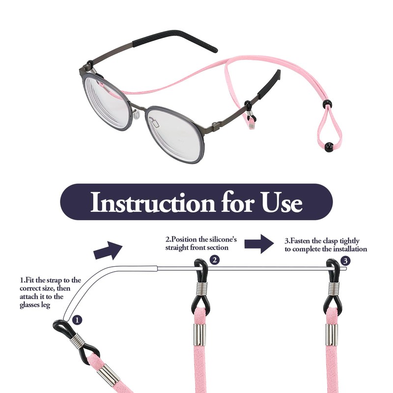 JRSHIRLEYLTD 4 Pieces Glasses Strap, Adjustable Sunglasses Strap, Universal Glasses