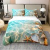 jejeloiu Coastal 100% Cotton Duvet Cover,Kids Boys Girls Queen Size