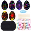 Faburo 30pcs Easter Scratch Art Egg Decorations Papers Crafts Gifts