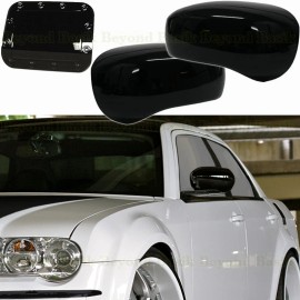 Torox For 2005-2010 Chrysler 300 Magnum Fuel Gas Door COVER+Mirror COVERS GLOSS BLACK
