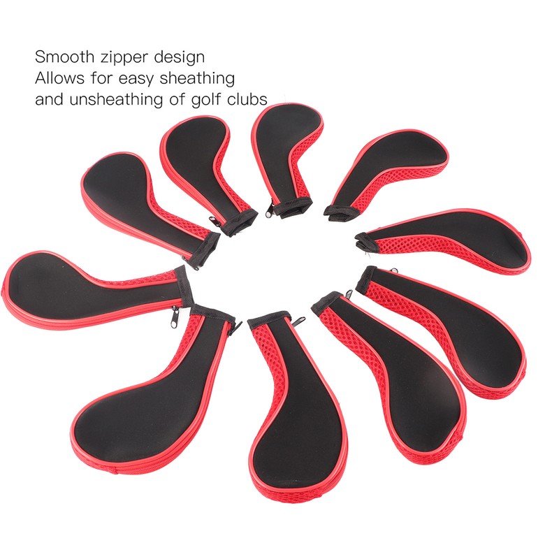 10pcs Neoprene Golf Club Iron Head Covers Putter Set Protector