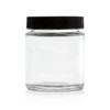 GadgetGush Clear 4 Oz Glass Jar with Black Plastic Non-Slip