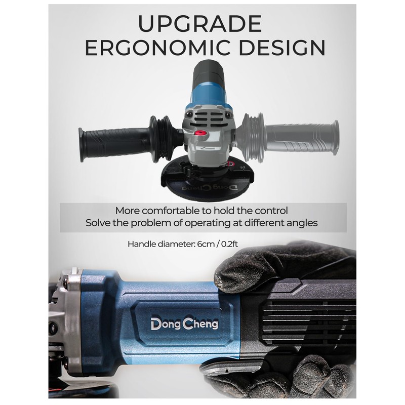 DongCheng 9.2 Amp Power Angle Grinders, 4-1/2 in., 11800RPM, Tool-Free