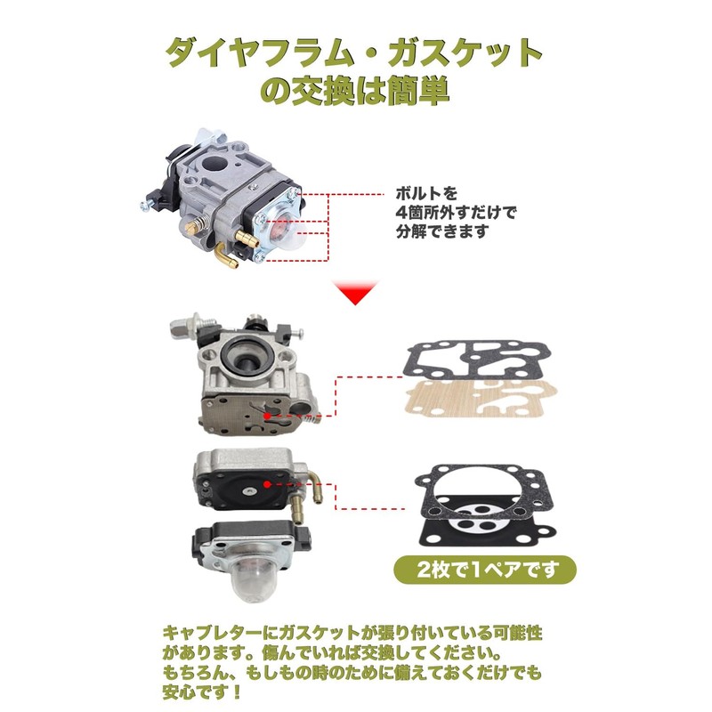 Carburetor Compatible Weed Trimmer Repair Set (Honda GX25 Series)