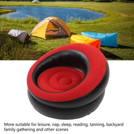 Inflatable Couch, Inflatable Lounge Chair, Foldable Flocking Air Sofa Inflatable Chair, Outdoor Lazy Sofa Couch Beanless Bag Chair, Portable Couch for Hiking, Camping & Picnic (Red)