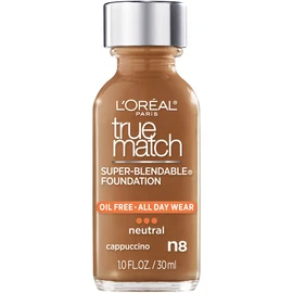 L’Oréal Paris Makeup True Match Super-Blendable Liquid Foundation, Cappuccino N8, 1 Fl Oz,1 Count