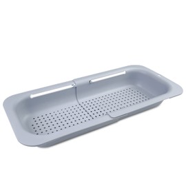 Fousenuk Extendable Strainer Basket Over the Sink Grey, Strainer for Sink (36-49 cm), Sink Filter Tray, Expandable Kitchen Strainer, Sink Strainer for Sinking, Draining and Defrosting