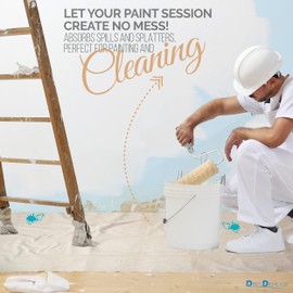 DIRT DEFENSE 4x6 Pack of 4 Canvas Drop Cloth Cotton Tarp Large Canvas Tarp for Art Supplies, Drop Cloths for Painting Supplies/Paint Canvas Fabric and Furniture Cover from Paint