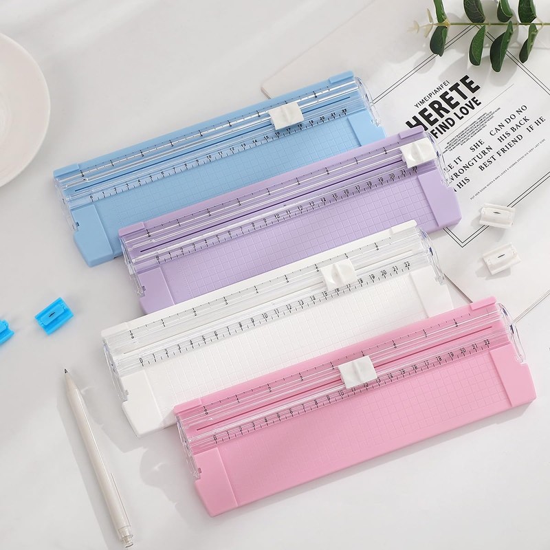 Paper Cutter, Small Size, Includes 2 Replacement Blades, A4 Compatible,
