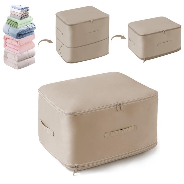 Goujfol Selbstkomprimierender Organizer, Ultra Platzsparender Bettdecken Aufbewahrung, Groß Aufbewahrungstasche für