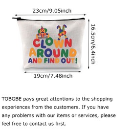 TOBGBE Funny Clown Gift Idea Clown Lover Zipper Bag Clown Circus Gift For Clown Appreciation Clowncore Gift (Clown Around)