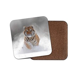1 x Beautiful Tiger Drinks Coaster - Big Cat Lion Siberian Snow Winter #8600