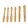 6Pcs Cross Spearhead Drill Bit Carbide Hex Shank Drilling Tool