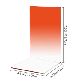 1 Pair Acrylic Bookends, MSDADA Acrylic Book Ends for Book Shelves, Non-Slip Desktop Book Organizer Stationery Bookracks for School Supplies Library Books Office Book Holder(Orange)