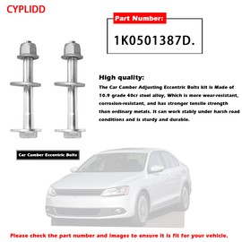 CYPLIDD Car Camber Adjusting Eccentric Bolts Compatible with Volkswagen Jetta 2005-2018 Volkswagen Golf 2010-2021 Replace 1K0501387D