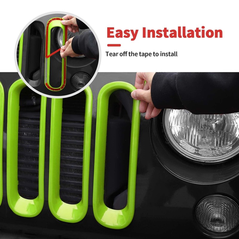 SQQP Grill Insert Grille Inserts Cover Fit for 2007-2018 Jeep