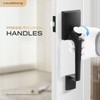 Leydebong Black Front Door Handle Set with Reversible Lever -