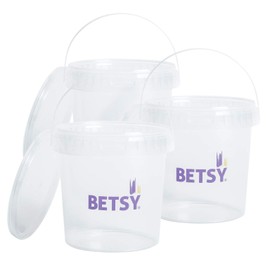 1 litre paint kettle with lids/PACK OF 3 - Betsy Group buckets, Mixing pots, Paint kettle with lids, storage containers, clear tubs, empty pots, Betsy mate refill pots, 1 Litre clear pots