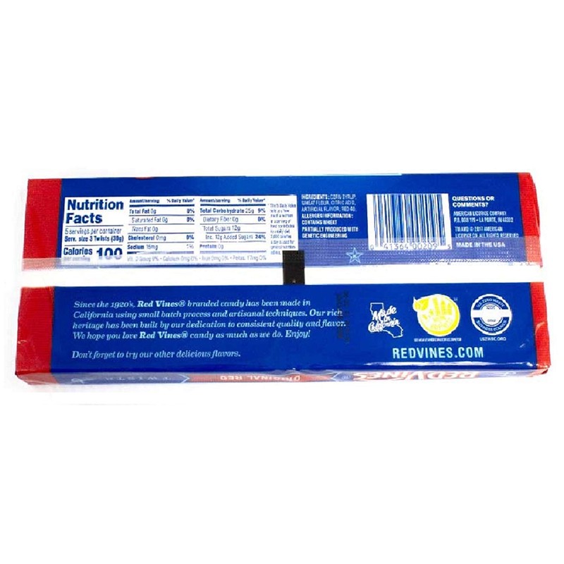 Red Vines Licorice, Original Red Flavor, 5oz Tray, Soft &