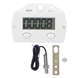 Digital Counter for Knitting Machine, 5-Digit 0-99999 LCD Electronic Counter Magnetic Induction Proximity Switch Digital Clicker with Metal Sensor for Production Lines