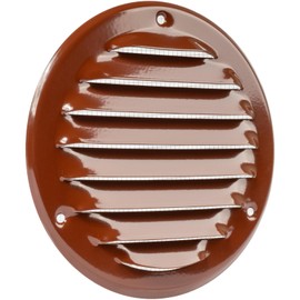 Vent Systems 4" Inch Brown Soffit Vent Cover - Pack of 10 - Round Air Vent Louver - Grill Cover - Built-in Insect Screen - HVAC Vents for Bathroom, Home Office, Kitchen