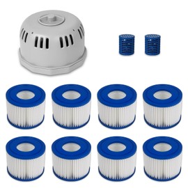 sawluv Replacement VI Spa Filters 8pcs and Hot Tub Part P05343, P6653 Filter Cartridge Holder Fits Best Way Cole Man Salu Spa, Filter Cartridge Holder for Hot Tubs Lay-Z-Spa, 2pcs of Mineral Stick