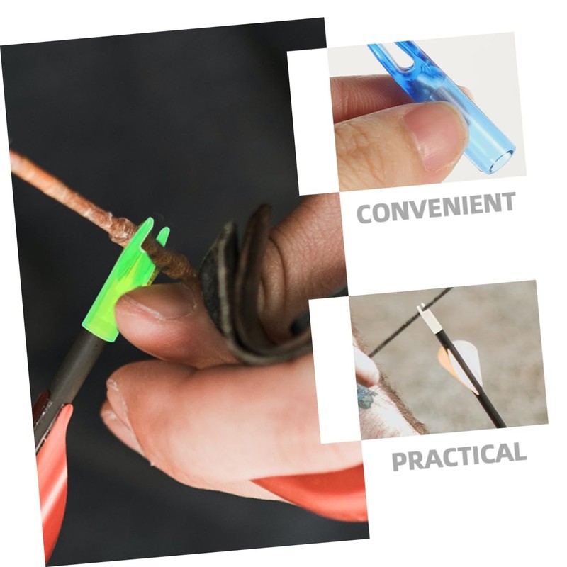GRIRIW 16Pcs DIY Arrow Nocks Tails Transparent Blue Green White