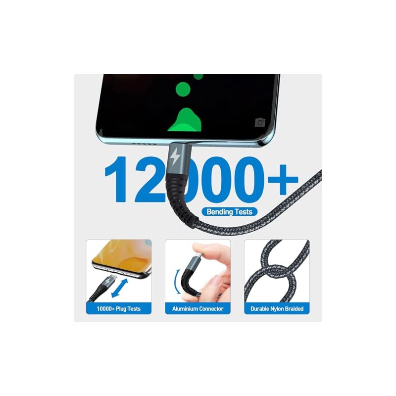 Paquete de 3 cables USB C a USB C, 60