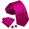YOHOWA Hot Pink Tie for Men with Tie Clip Paisley