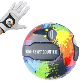 Golf Score Counter, Golf Attachment Accessories Palm Counter, ABS Mini Golf Stroke Counter with 2 Numbers Double Dial, Portable Golf Score Keeper, One Touch Back to 0 Hits, Easy Operation, Mini Golf