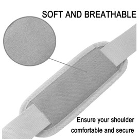 Askuko 56 Inch Shoulder Strap, Universal Adjustable Shoulder Belt Replacement Laptop Bag Shoulder Strap with Metal Hooks for Briefcase, Laptop Messenger Crossbody Bag, Luggage Duffel Camera, Grey