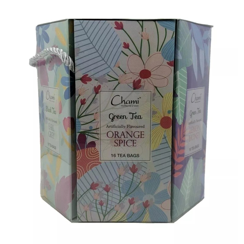 Chami 6 Flavor Tea Sampler 96 Tea Bag Sachets Assorted