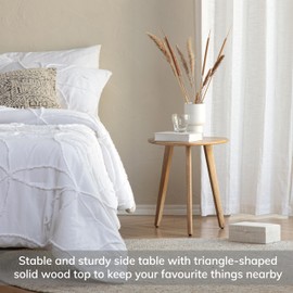 MH London Side Table - Wandsworth Wooden Modern End Table - Exclusively Designed Hand Crafted Small Tables - Contemporary 3 Leg Triangle End Table for Living Room, Bedroom Bedside Tables and Office