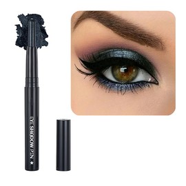 Qeetvia Black Eyeshadow Stick Makeup, Smooth Cream Shimmer Eye Shadow Pencil, Waterproof Hypoallergenic Long Lasting Crayon, Glitter Primer Palette Eyeliner