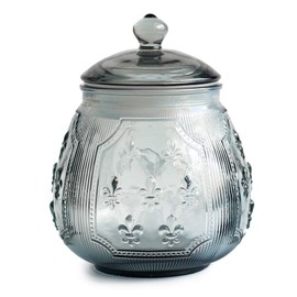 Glass Cookie and Candy Jars With Airtight Lids For Food Storage, Household (Smoke Gray, MD 4.6 inH 5.9 in)