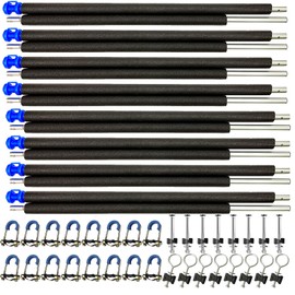 8 Universal Trampoline Enclosure Net Poles, Trampoline Poles Replacement and Hardware Fits 8 Straight Poles Round Frame