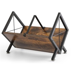 YiuMieYouMie Vinyl Record Storage Rack, 80-100 LP Vinyl Record Holder/Stand/Display, Deep, Muted Tones with Distressed Vintage Textures, Retro Atmosphere, Magazine Holder