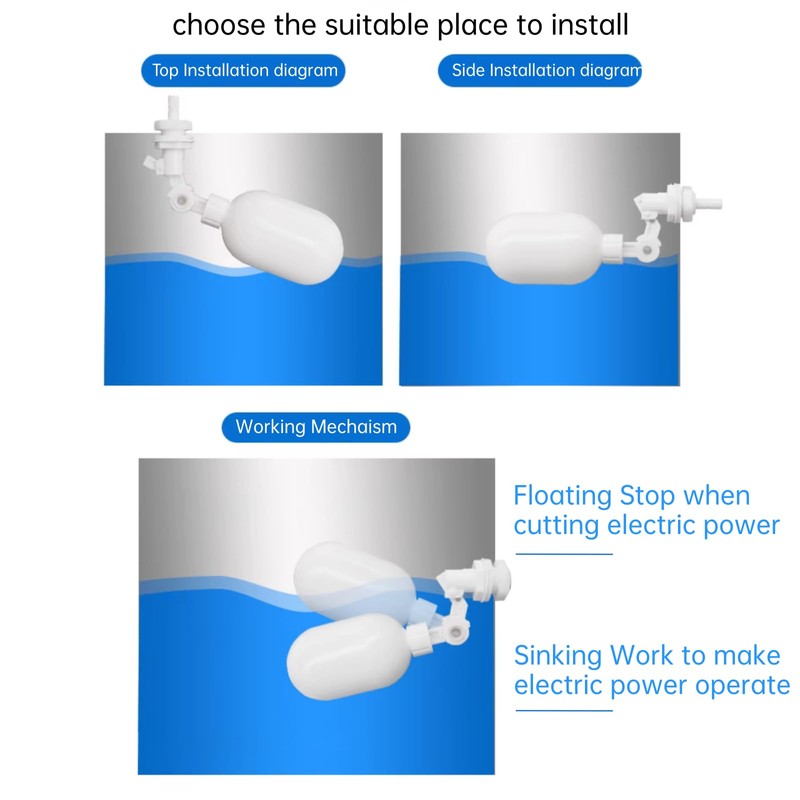 3/8" Water Filter Float Valve, Micro Float Valve, Adjustable Mini