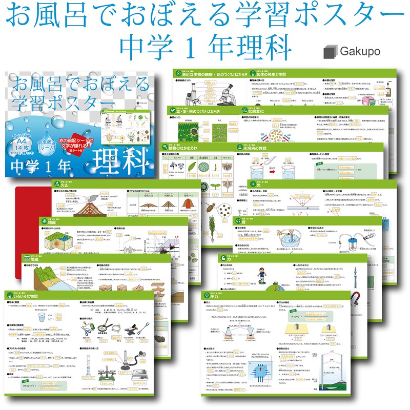 Gakupo Learning Posters to Remember in the Bath, Science 1st