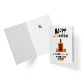 Karto 70th Birthday Card for Him Her - 70th Anniversary Card - 70 Years Old Birthday Card for Brother Sister Friend - Happy 70th Birthday Card for Men Women Whisky