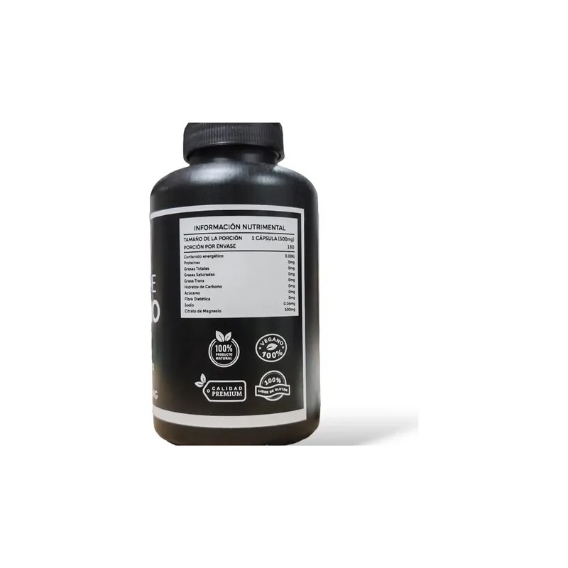 Citrato Magnesio Puro 180 Caps 500mg Natural
