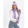 NATUST Hat Scarf Gloves Set Women's Winter Thick Knitted Set,