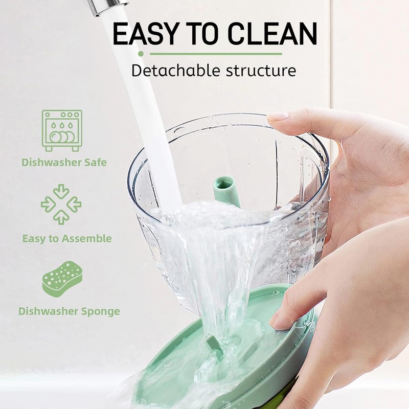 Vegetable Chopper Manual Food Chopper with Container, Hand Pull String