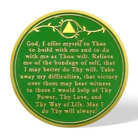 deDecoml Sobriety Token Vibrant Butterfly Tree Design with Inspirational Prayer (1 Year)