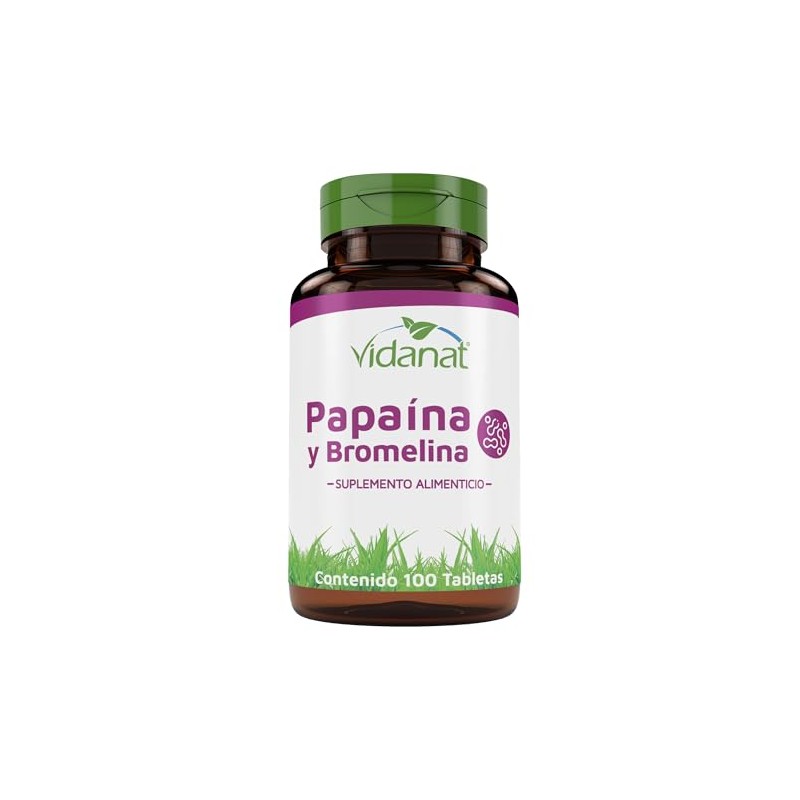 Vidanat Papaína y Bromelina 100 Tabletas – Suplemento Alimenticio de