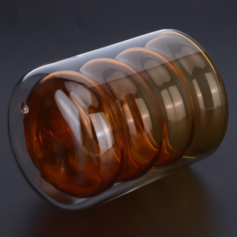 200ml DoubleLayer Glass Mug HeatResistant 3 Dimensional Spiral Cup for